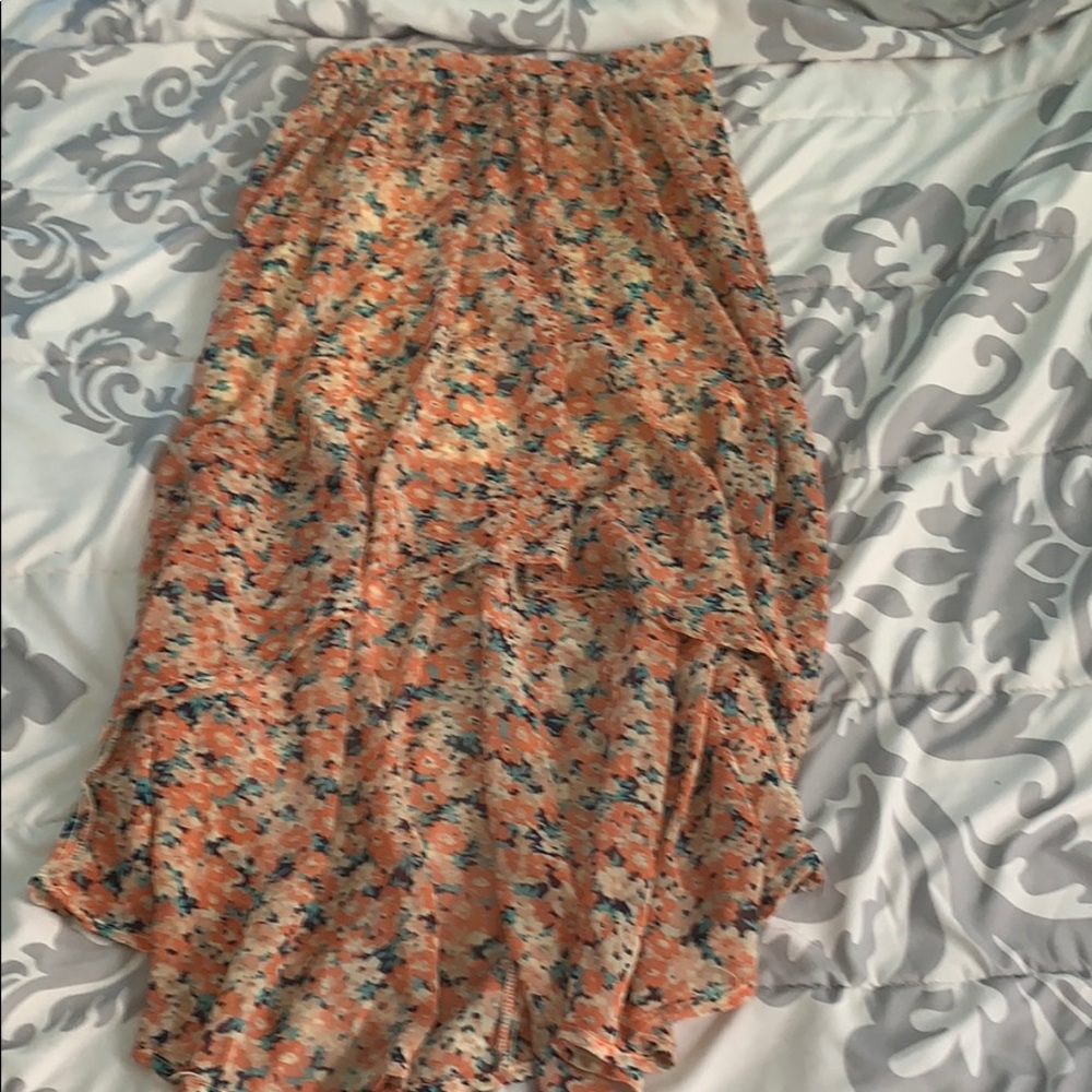 High low floral skirt